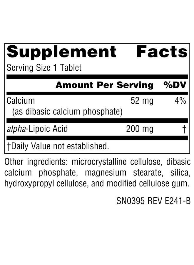 Source Naturals Alpha Lipoic Acid 200mg, 60 tabs - Image 2