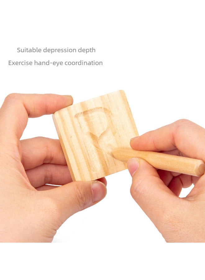 Children's Educational Toys Double-sided Wooden Groove Training Board Early Education Control Pen English Letter Geometric Figure Shape-Color:Double-sided Digital Shape WordPad - Image 5