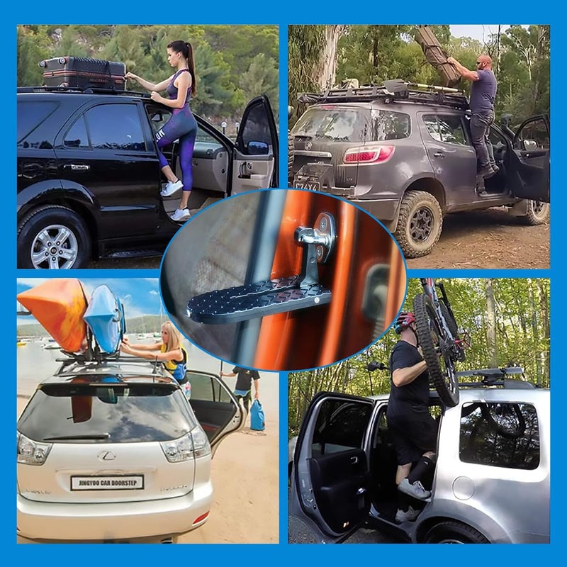 Chelhead Car Pedal Door Step Folding Ladder Hook Footrest Car Accessories Easy Access Roof Suitable for SUV, RV, Business Car, Family Car - Image 4