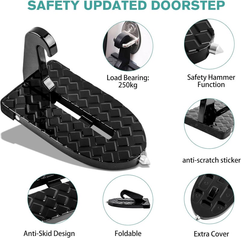 Chelhead Car Pedal Door Step Folding Ladder Hook Footrest Car Accessories Easy Access Roof Suitable for SUV, RV, Business Car, Family Car - Image 3