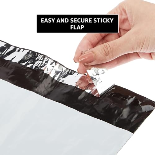 Securement Courier Bags with Pod - 55 Microns Ecommerce Packaging, Envelopes, Pouches & Covers -, 24 x 26 Inch, White and Black, Pack of 100 - Image 2