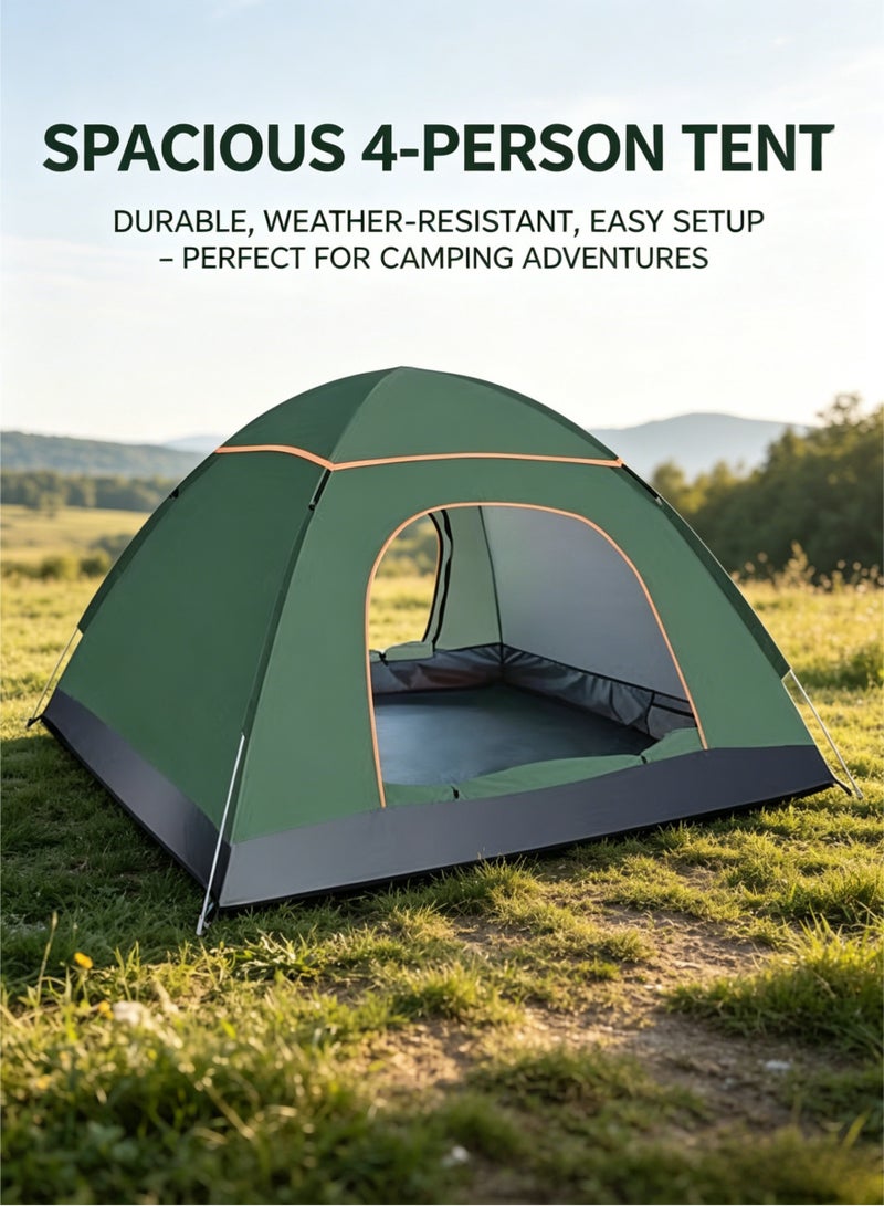 Arabest Outdoor Camping Tent, 3-4 Person Waterproof Windproof UV Protection Pop-Up Tent, Quick Setup Portable Dome Tent with Double Doors for Hiking, Travel, Picnic and Family Camping - Image 1