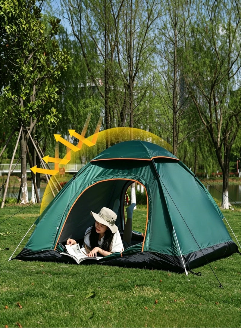 Arabest Outdoor Camping Tent, 3-4 Person Waterproof Windproof UV Protection Pop-Up Tent, Quick Setup Portable Dome Tent with Double Doors for Hiking, Travel, Picnic and Family Camping - Image 5