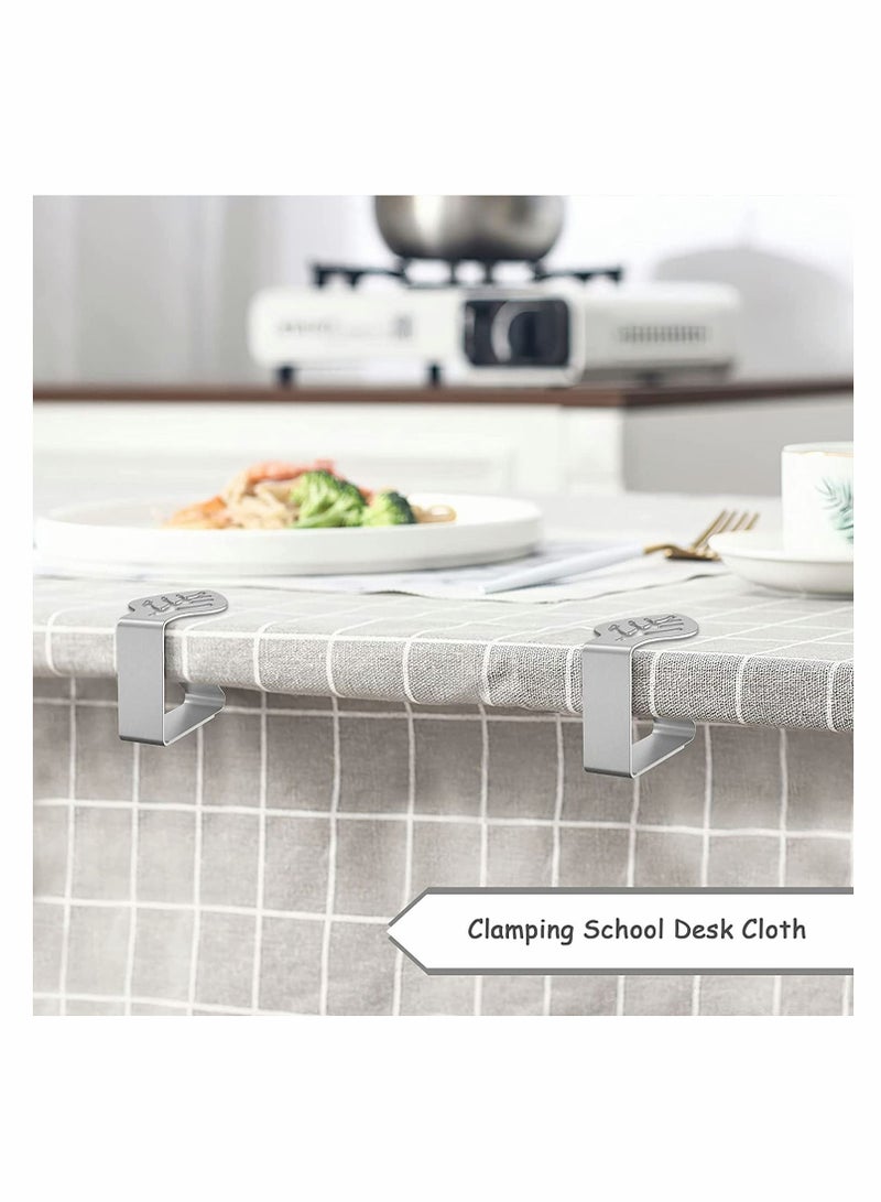 KASTWAVE Table Cloth Clip, 8 Pcs Stainless Steel Thickened Adjustable Table Cover Clamps Table Cloth Holders for Home Picnic Party Wedding Outdoor and Indoor (Leaf Shape) - Image 5