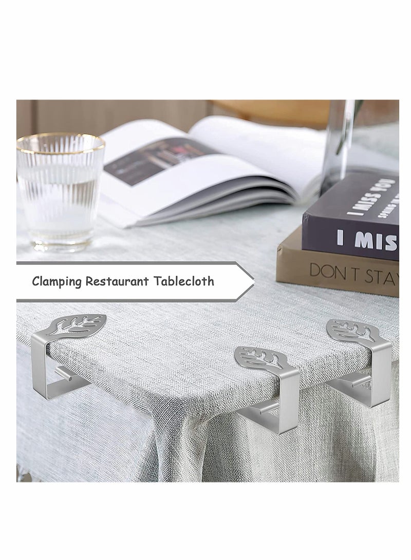 KASTWAVE Table Cloth Clip, 8 Pcs Stainless Steel Thickened Adjustable Table Cover Clamps Table Cloth Holders for Home Picnic Party Wedding Outdoor and Indoor (Leaf Shape) - Image 3