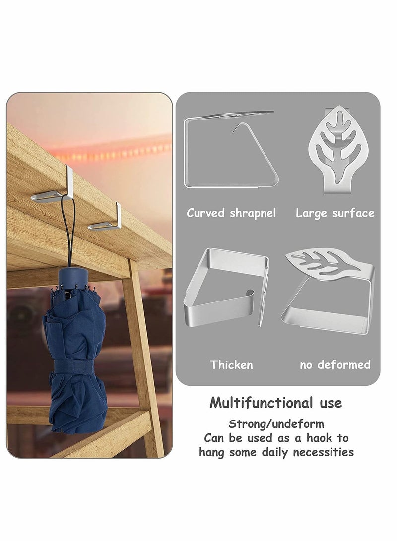 KASTWAVE Table Cloth Clip, 8 Pcs Stainless Steel Thickened Adjustable Table Cover Clamps Table Cloth Holders for Home Picnic Party Wedding Outdoor and Indoor (Leaf Shape) - Image 4