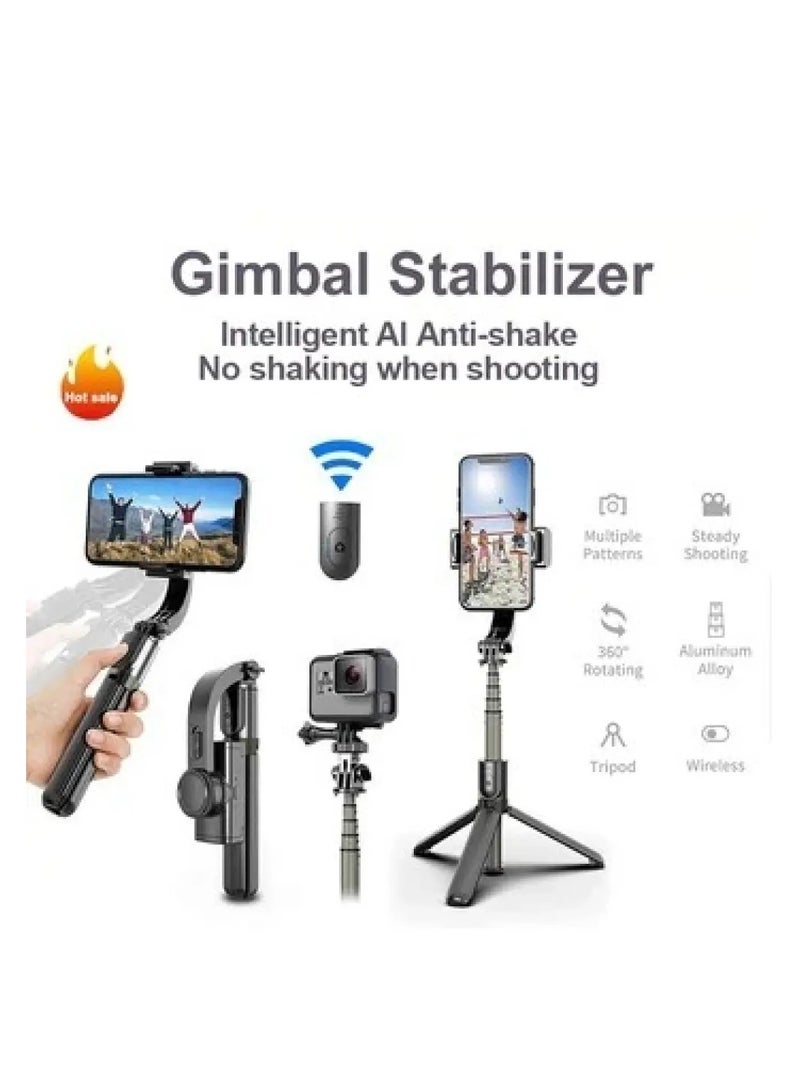 R15 Smartphone Gimbal Stabilizer with Extendable Bluetooth Selfie Stick and Tripod Stand Multi-Function Remote Control 360 Degree Auto Rotation - Image 4