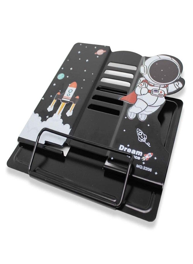 HYDERON Space Theme Book Stand Holder – Portable Metal Desktop Adjustable Foldable Cookbook Holder, Book Stands & Holders for Reading (Style: Spacesuit) - Image 4