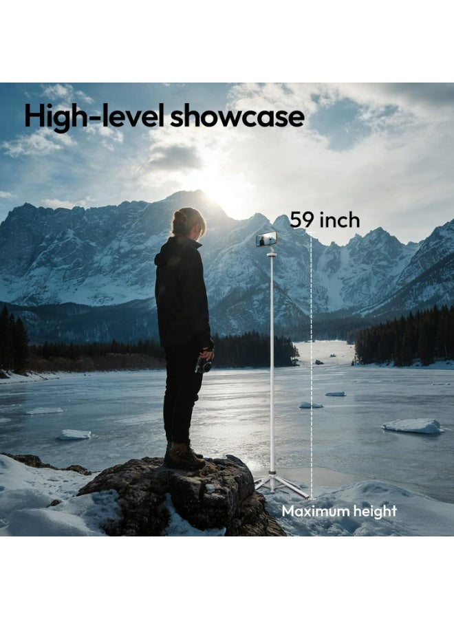 ULANZI Automatic Phone Tripod, MT85 Auto-Open Tripod with Enhanced 4-Leg, 60'' Selfie Stick Extendable Phone Stand, for Content Creation/Vlog, Compatible with iPhone 17/16/15/14/13/12, White - Image 4
