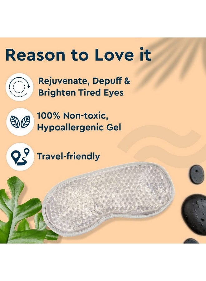غوب قناع جل مهدئ للعين | مثالي للعيون المنتفخة والهالات السوداء | يهدئ ويزيل انتفاخ العيون المتعبة | يمكن استخدامه كقناع للنوم أثناء السفر | رمادي - Image 5