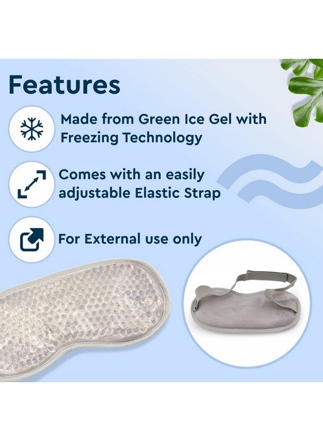 غوب قناع جل مهدئ للعين | مثالي للعيون المنتفخة والهالات السوداء | يهدئ ويزيل انتفاخ العيون المتعبة | يمكن استخدامه كقناع للنوم أثناء السفر | رمادي - Image 4