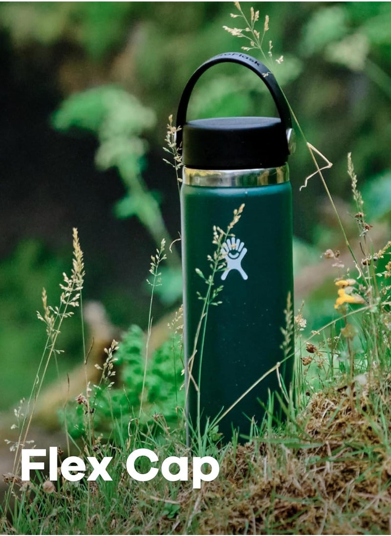 Hydro Flask - 946ml/32oz Wide Mouth Flex Cap Vacuum Insulated Stainless Steel Water Bottle for cold water drinks, sports, travel, car and school - Black - Image 1