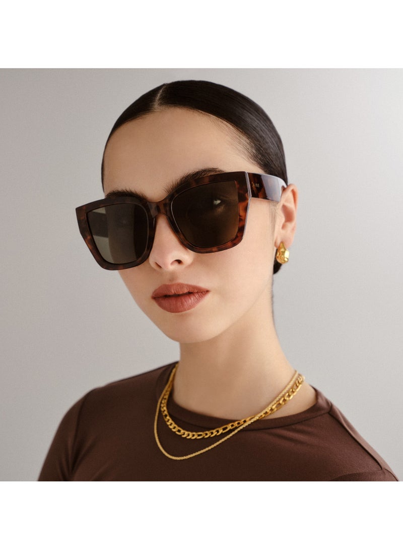AIRE HAEDUS Oversized Square Sunglasses for Women – Tortoise Shell Frame, UV400 Protection, Bold Designer Look, Lightweight Retro Shades for Travel, Casual & Daily Style - Image 3