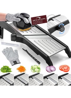 AROAQ Food Slicer With Cut-Resistant Gloves - Mandoline for Vegetables, Potatoes, Cucumbers  - Image 1