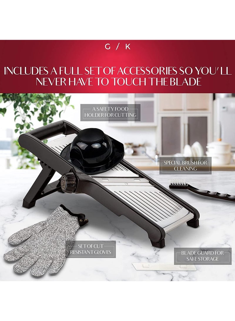 AROAQ Food Slicer With Cut-Resistant Gloves - Mandoline for Vegetables, Potatoes, Cucumbers  - Image 5
