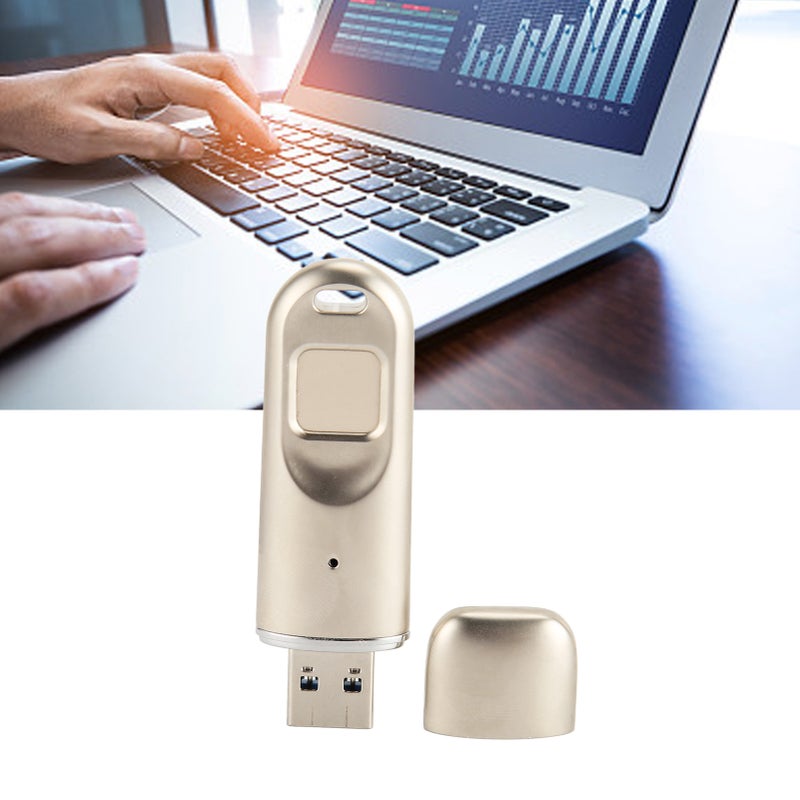 قرص ذاكرته القابلة للسحب USB3.0 بتشفير بصمة الإصبع عالي السرعة والتعرف الدقيق USB فلاش درايف مكون من معدن وبصمة إصبع من ويندوز سعة 32 جيجا بايت - Image 3
