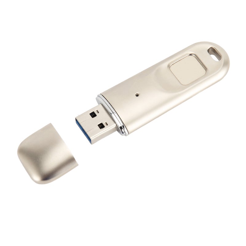 قرص ذاكرته القابلة للسحب USB3.0 بتشفير بصمة الإصبع عالي السرعة والتعرف الدقيق USB فلاش درايف مكون من معدن وبصمة إصبع من ويندوز سعة 32 جيجا بايت - Image 2