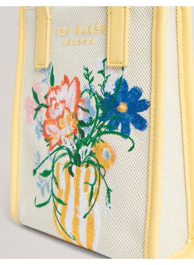 Ted Baker حقيبة أيقونية مزخرفة صغيرة من القماش الزهري - Image 3