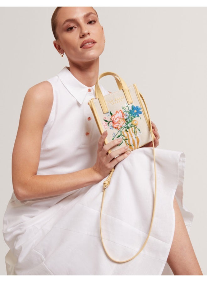 Ted Baker حقيبة أيقونية مزخرفة صغيرة من القماش الزهري - Image 2