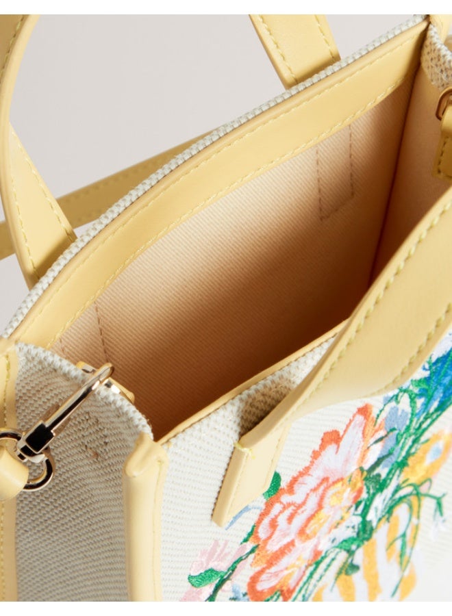 Ted Baker حقيبة أيقونية مزخرفة صغيرة من القماش الزهري - Image 5
