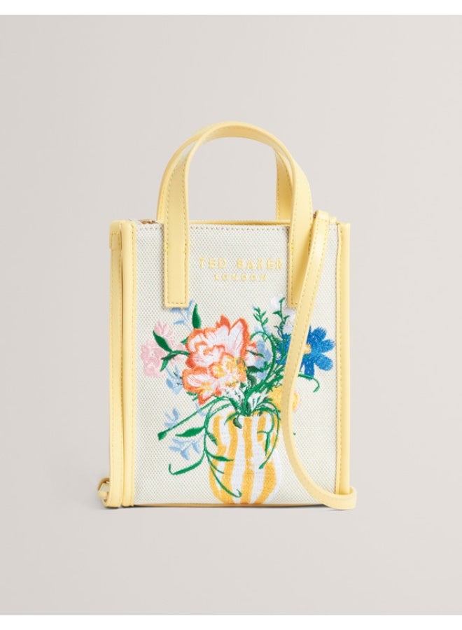 Ted Baker حقيبة أيقونية مزخرفة صغيرة من القماش الزهري - Image 1