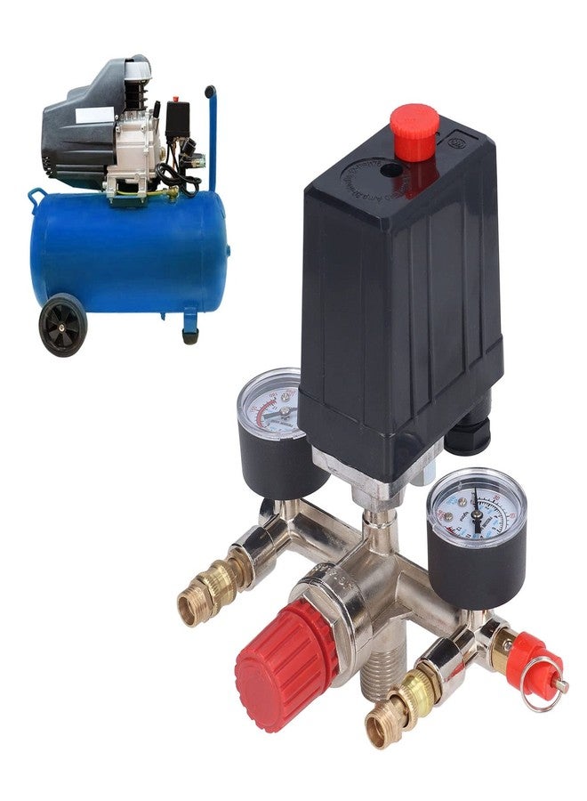 Jectse 90-120PSI Adjustable Air Compressor Pressure Valve Kit with Switch, Regulator and 2 Gauges for Easy Control and Clear Display 0-180 PSI Range - Image 3