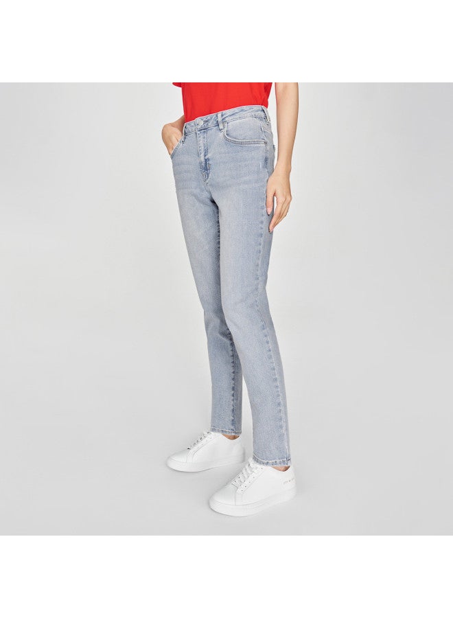 LEE Mall Same Style 25 Early Spring New Arrival 413 Standard High-Waist Slim Straight Leg Light Blue Women'S Jeans Slimming Trendy - Image 5
