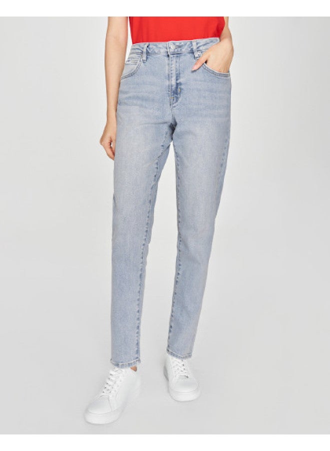 LEE Mall Same Style 25 Early Spring New Arrival 413 Standard High-Waist Slim Straight Leg Light Blue Women'S Jeans Slimming Trendy - Image 1