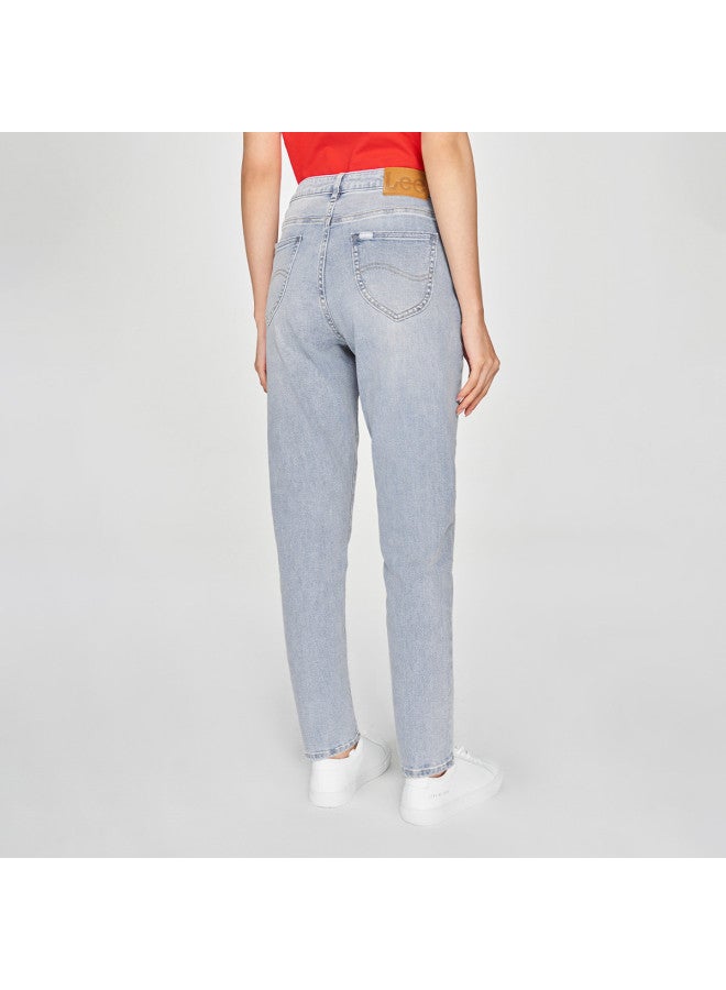 LEE Mall Same Style 25 Early Spring New Arrival 413 Standard High-Waist Slim Straight Leg Light Blue Women'S Jeans Slimming Trendy - Image 3