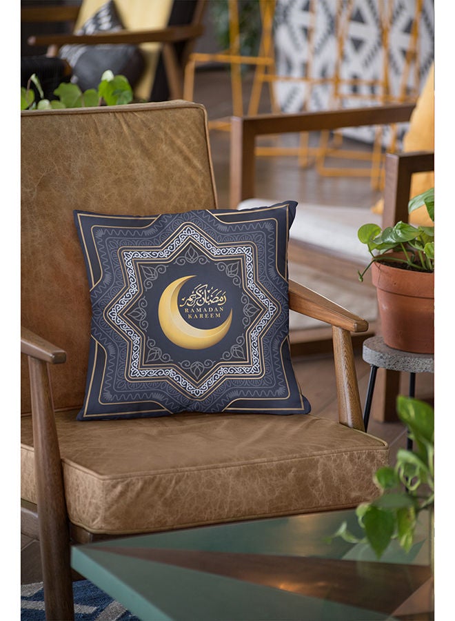 NIBEMINENT Ramadan Kareem Printed Velvet Cushion Cover Multicolour 45 x 45cm - Image 5