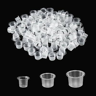 Generic Tattoo Ink Cups Assorted Sizes Disposable Clear Ink Caps Professional Tattoo Supplies for Pigment Ink Mixing NonSpill Design for Tattoo Artists Permanent Makeup M - Image 2