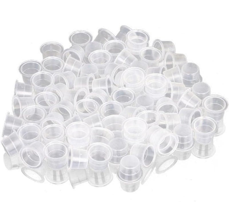 Generic Tattoo Ink Cups Assorted Sizes Disposable Clear Ink Caps Professional Tattoo Supplies for Pigment Ink Mixing NonSpill Design for Tattoo Artists Permanent Makeup M - Image 1