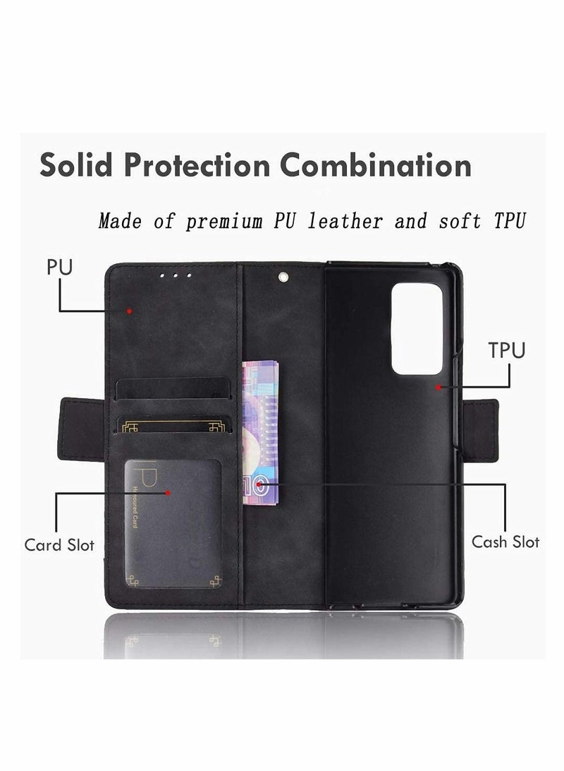 Y&D Case for Samsung Galaxy Z Fold 2 5G Cover, Wallet case, Classic Leather Foldable with Credit Card Holder  - Image 2