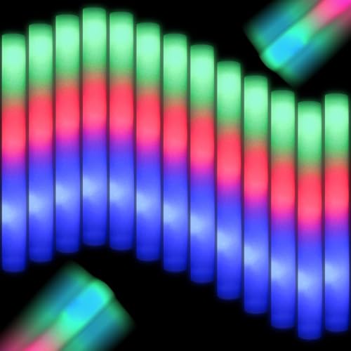 HONLYNE 205 PCS Foam Glow Sticks Glow Sticks Bulk Party Pack Glow In Tthe Dark Party Supplies Glow Foam Sticks Bulk with 3 Modes Colorful Flashing Foam Light up Sticks for Wedding Raves Birthday - Image 1