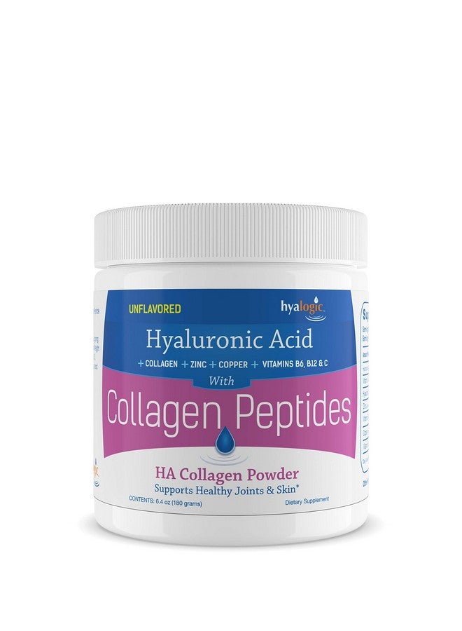 Hyalogic Collagen Peptides Powder W/Hyaluronic Acid Hydrolyzed Types 1 & 3 Grass Fed Keto Protein Powder Supplement For Hair Growth Skin Nails Joints Unflavored Easy To Mix 6.4 Oz (180 Gr.) - Image 1