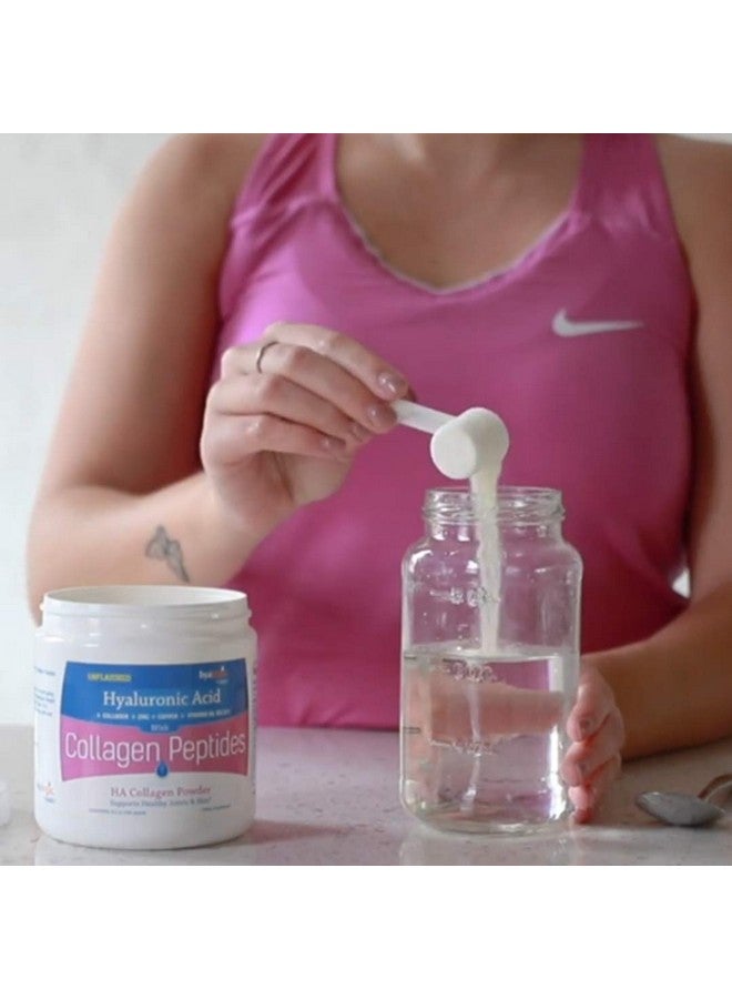 Hyalogic Collagen Peptides Powder W/Hyaluronic Acid Hydrolyzed Types 1 & 3 Grass Fed Keto Protein Powder Supplement For Hair Growth Skin Nails Joints Unflavored Easy To Mix 6.4 Oz (180 Gr.) - Image 4