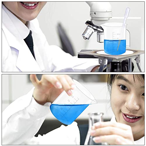 Goiio 1.7 Oz Transparent Lab Measuring Cup, 50ml Plastic Beaker Cups, for Science Experiment, Liquid Measuring, 36 Pcs - Image 5