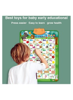 Cool Baby COOLBABY Educational Toys for 2 3 4 Year Old Kids Interactive Alphabet Wall Chart Learning ABC Poster for Kids Pronunciation Training Sound Wall Chart  - Image 3