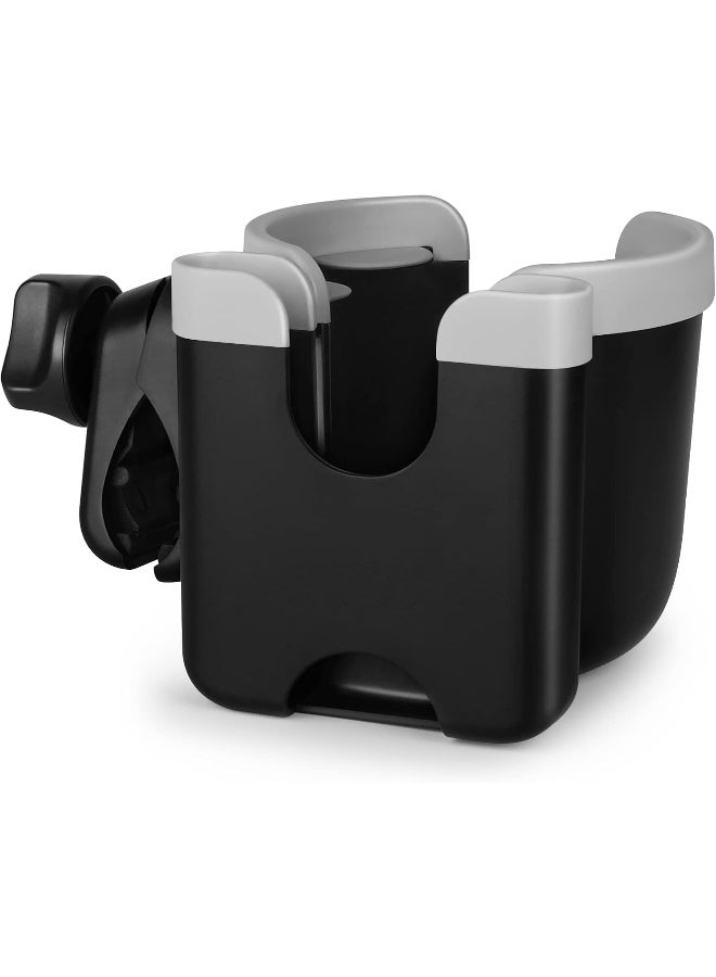 Accmor Stroller Cup Holder with Phone Holder, Bike Cup Holder, Universal Cup Holder for Uppababy Nuna Doona Strollers, 2-in-1 Cup Phone Holder for Stroller, Bike, Wheelchair, Walker, Scooter - Image 1