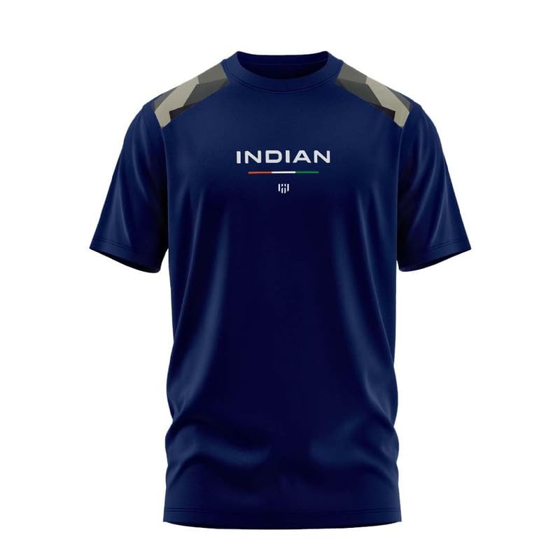 Deployed Indian Camo Signature Luxesoft Cotton T-Shirt | Army t Shirt for Men | Military | Commando | t Shirts | Round Neck | Half Sleeve | Regular Fit | Navy Blue - Image 1