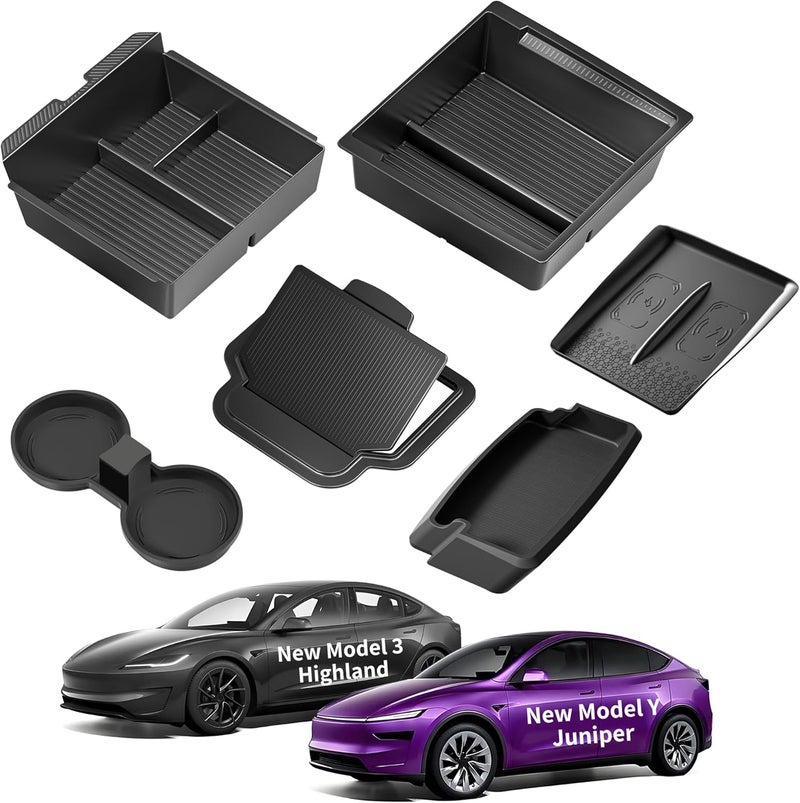 TSLDRV 2024 Newest Center Console Organizer Tray for Tesla Model 3 Highland 2024 [Slide Smoothly] Armrest Hidden Organizer Box Cup Holder for Tesla Model 3 Accessories 2024 Global mainstream design picks - Image 1