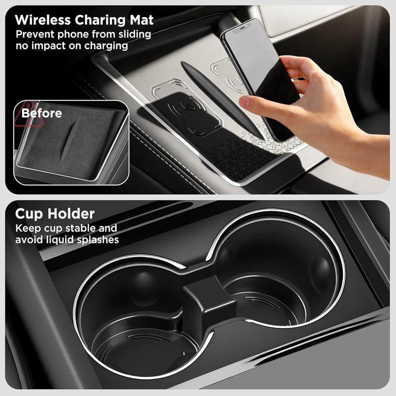 TSLDRV 2024 Newest Center Console Organizer Tray for Tesla Model 3 Highland 2024 [Slide Smoothly] Armrest Hidden Organizer Box Cup Holder for Tesla Model 3 Accessories 2024 Global mainstream design picks - Image 5