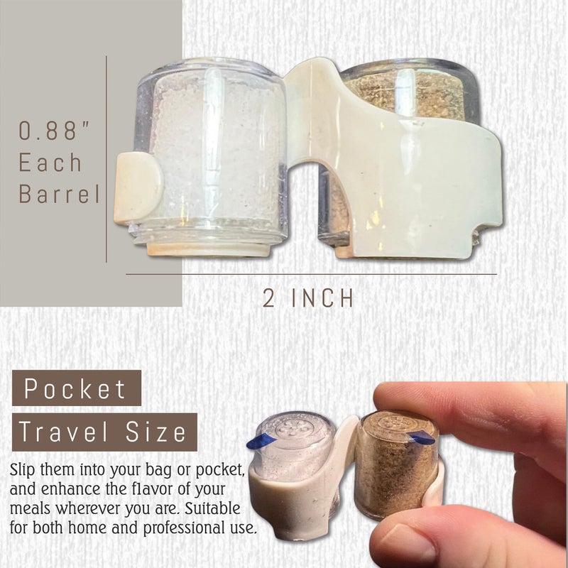 Global Basics Bulk MINI PREFILLED Salt & Pepper Shaker Sets | 100 Pairs of Personal-Sized, Prefilled, Disposable Salt & Pepper Shakers (100) - Image 2