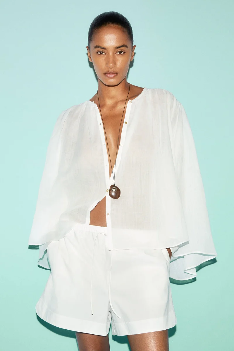 اتش اند ام شورت قطني بحبل