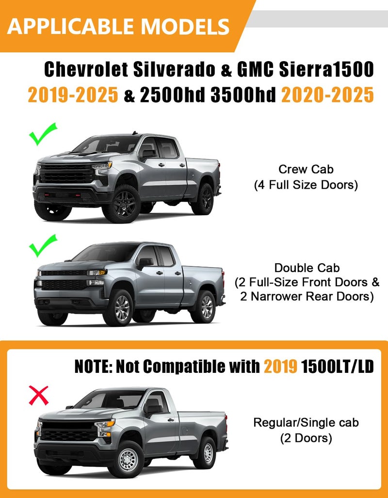 KINGGERI Under Seat Storage Boxes (Compatible with 2019-2026 Chevy Chevrolet Silverado 1500/GMC Sierra 1500, 2020-2026 Silverado/Sierra 2500HD/3500HD) - Image 2