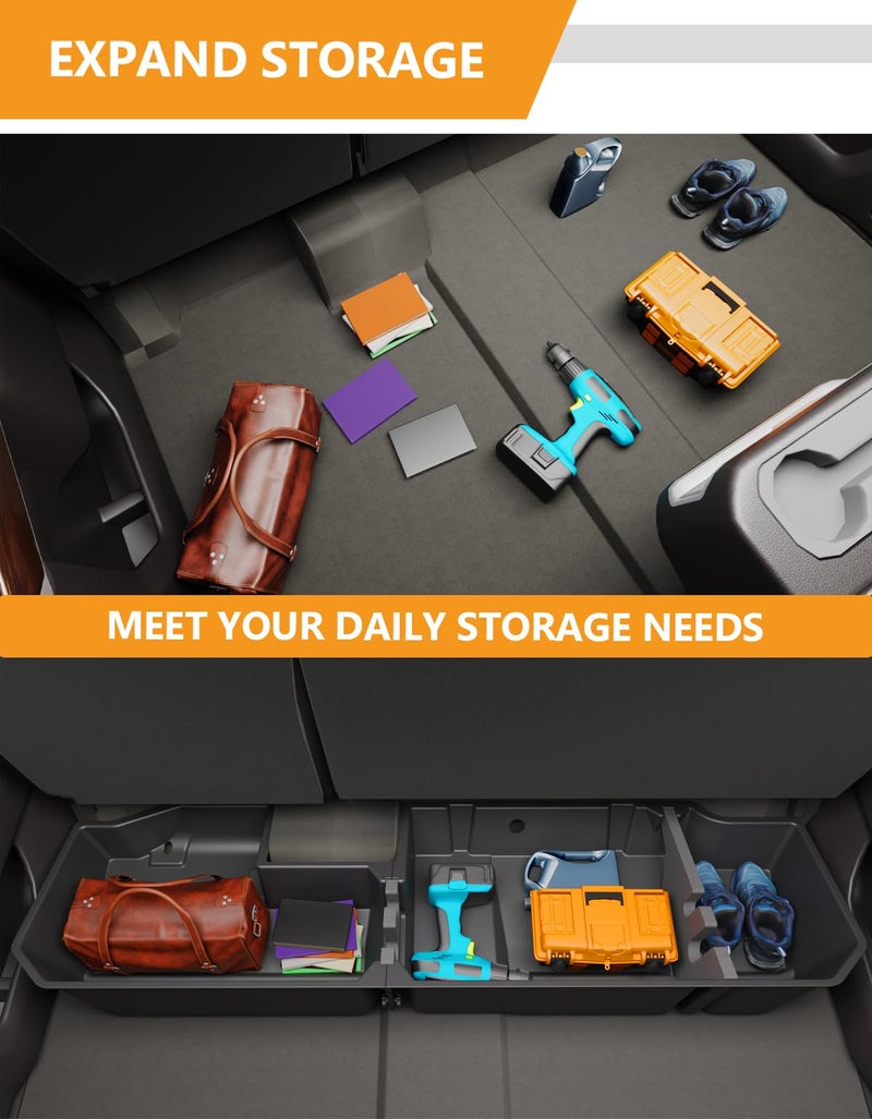 KINGGERI Under Seat Storage Boxes (Compatible with 2019-2026 Chevy Chevrolet Silverado 1500/GMC Sierra 1500, 2020-2026 Silverado/Sierra 2500HD/3500HD) - Image 5