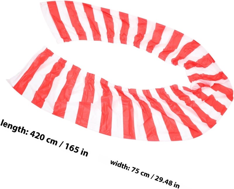 3pcs Red and White Striped Table Skirts 420x75cm Decorative Table Covers for Carnival Party Birthday Event Supplies - Image 2