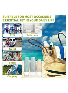 SYOSI 5Pcs Travel Bottles Set TSA Approved Silicone Squeezable Containers for Toiletries Leak Proof Refillable Travel Accessories for Shampoo Conditioner Lotion Body Wash  - Image 2
