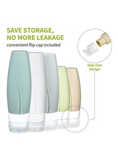 SYOSI 5Pcs Travel Bottles Set TSA Approved Silicone Squeezable Containers for Toiletries Leak Proof Refillable Travel Accessories for Shampoo Conditioner Lotion Body Wash  - Image 4