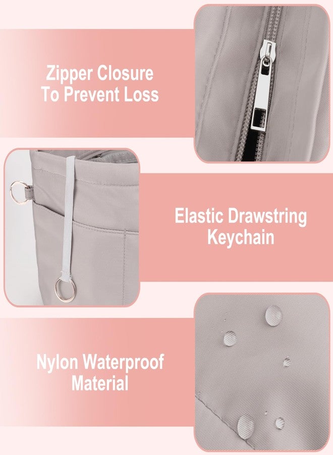 BBKON Purse Organizer Insert for Longchamp Le Pliage Large, Tote Bag Dividers for Inside Purse with Zipper and 13 Pockets, Nylon Purse Liners for Women Handbag (Grey, L) - Image 5
